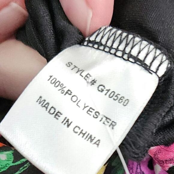 NWT Jodifl Tiered Balloon Sleeve Floral Dress Ruffle High Neck Sz Large Colorful - Picture 9 of 10